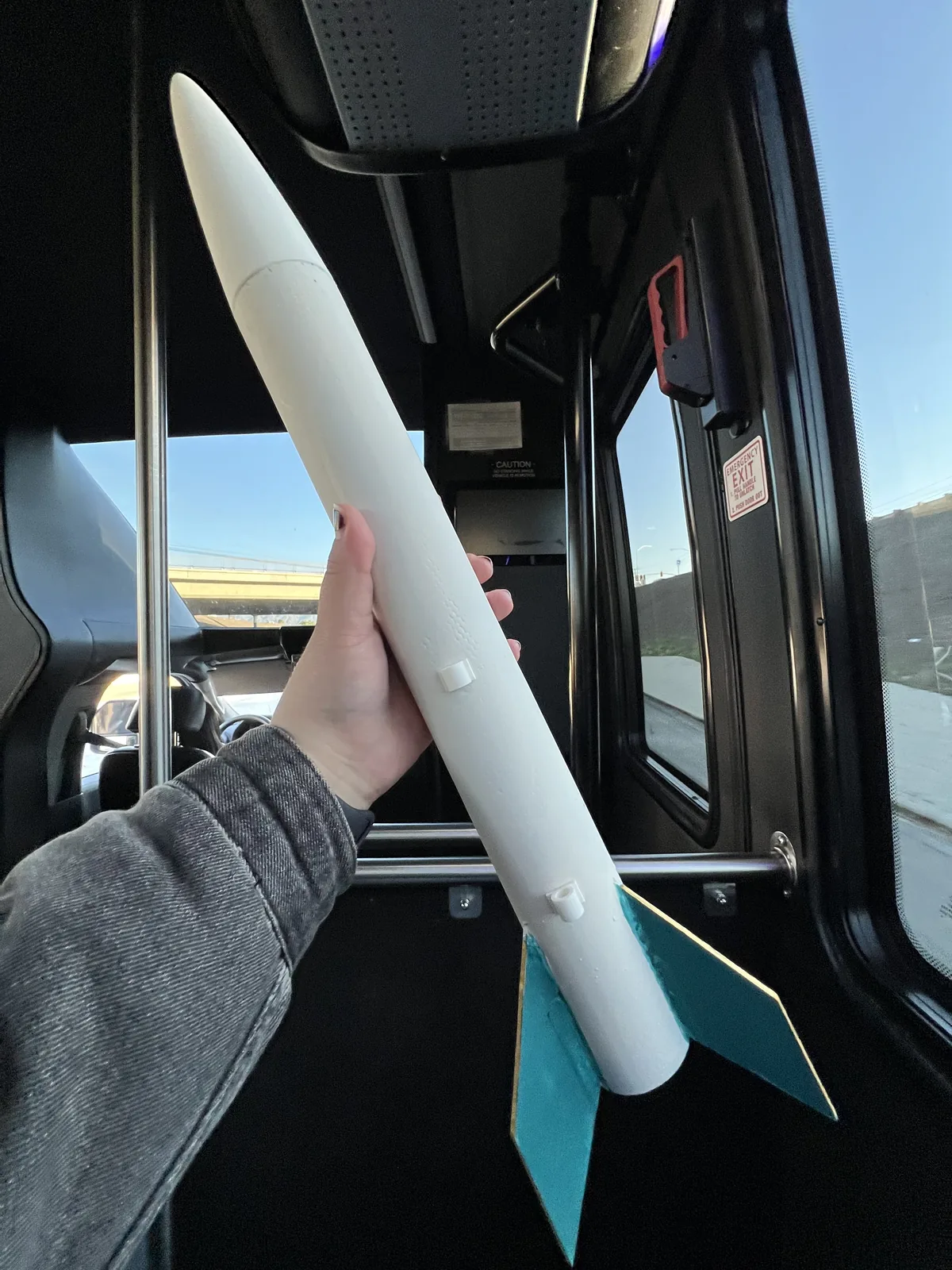Model rocket held upright during assembly